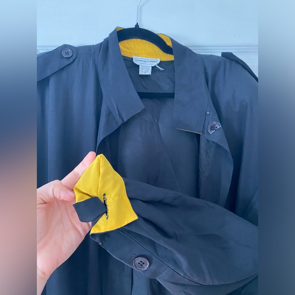 Vintage Lauren Alexandria Black Silk Windbreaker